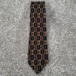 Mulberry Silk Tie Mens Multicolor Geometric Pattern Hand Sewn Made in Italy